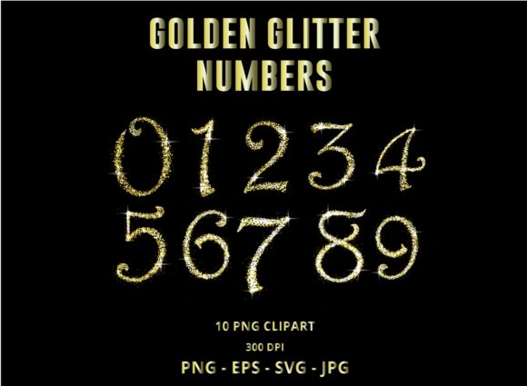 Download Golden Glitter Numbers Set Clipart - Premium Resources