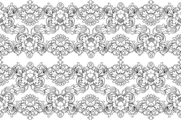 Download Seamless Black Lace Vector Baroque - Premium Resources