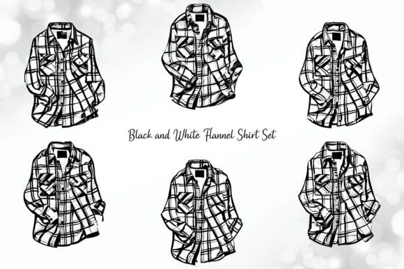 Download Black and White Flannel Shirt Set - Flannel Collection